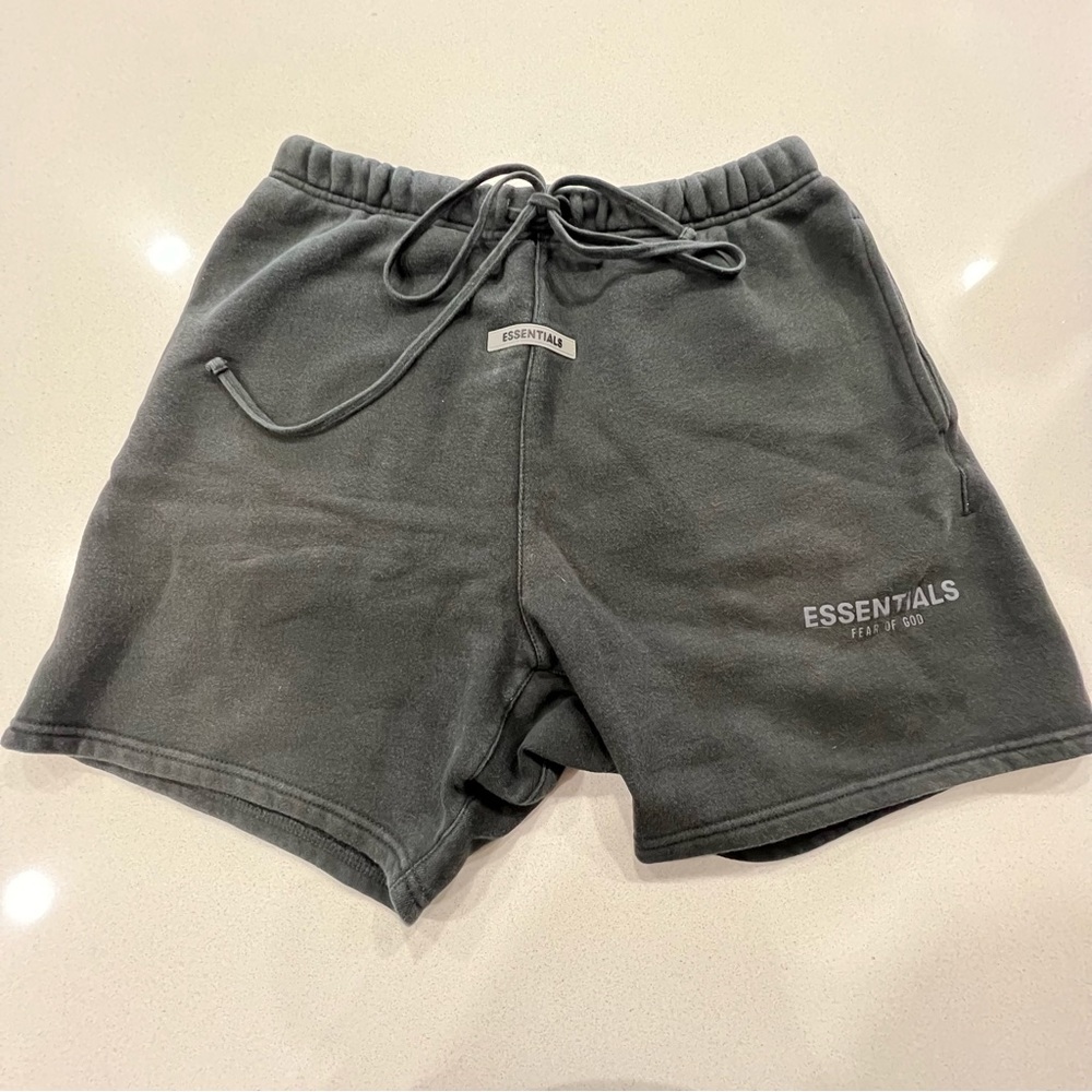 Essentials black sweat shorts